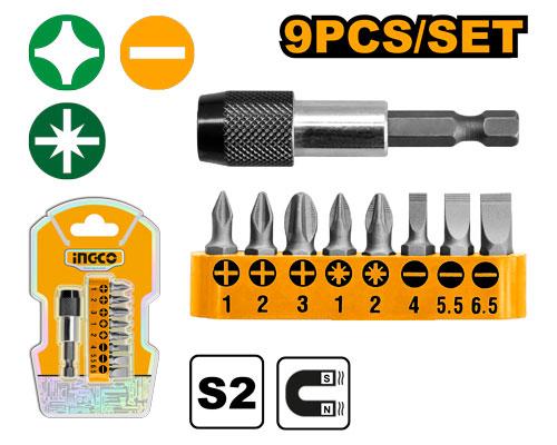 AKSD0071 9 PCS SCREW DRIVER DRILL BITS SET