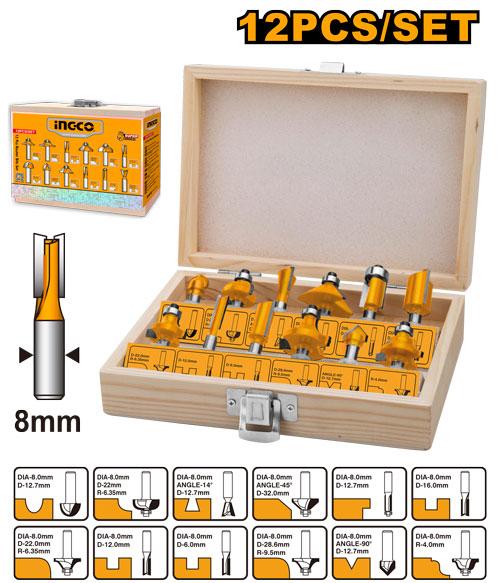 AKRT1211 ROUTER BIT SET (8MM) 12 PCS TOP 100